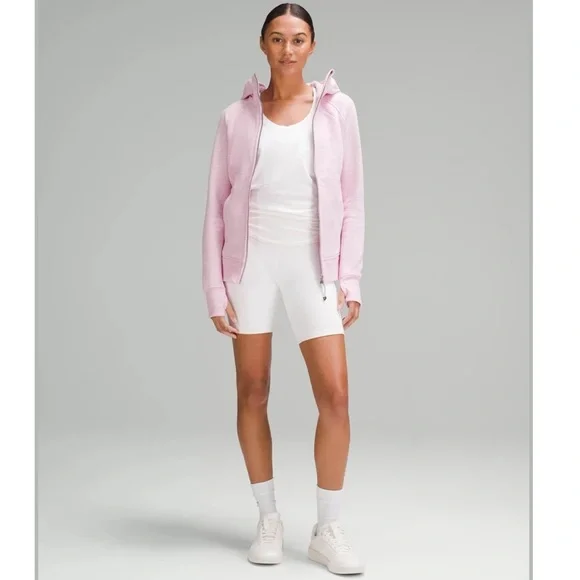 NWT Lululemon Scuba Full zip Hoodie in Heathered Vita Pink size 12 - Picture 2 of 8